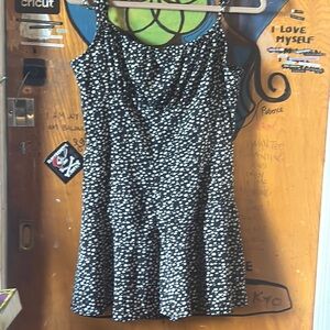 Floral Black and White Dress